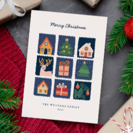Modern Scandi med Festive Icons non-Photo Julkort