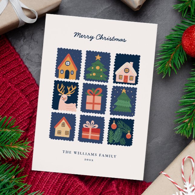 Modern Scandi med Festive Icons non-Photo Julkort (Skapare uppladdad)