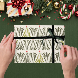 Modern Scandi Nordisk Tall Jul Gran Presentpapper