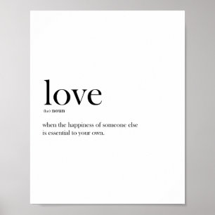 Modern scandi typografi kärlek definition poster