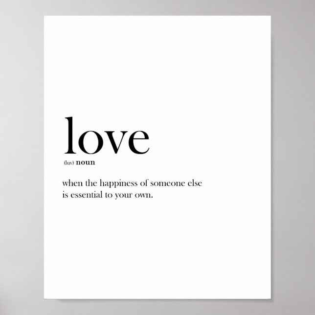 Modern scandi typografi kärlek definition poster (Framsidan)