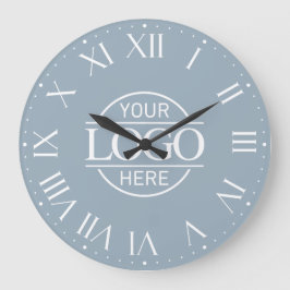 Modern Scandinavian Blue Company Business Logo Stor Klocka