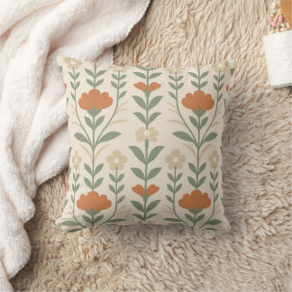 Modern Scandinavian Floral Throw Pillow Kudde
