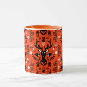 Modern Scandinavian FolArt Hjort Mugg