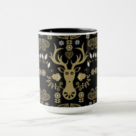 Modern Scandinavian FolArt Hjort Mugg