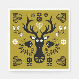 Modern Scandinavian FolArt Hjort Pappersservett