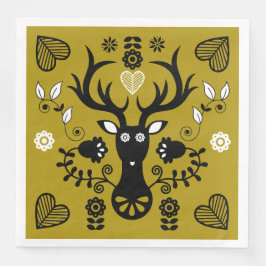 Modern Scandinavian FolArt Hjort Pappersservett