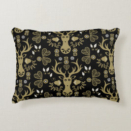 Modern Scandinavian FolArt Hjort Prydnadskudde