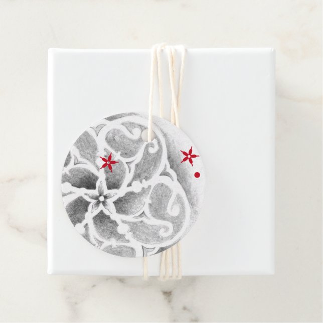 Modern Scandinavian Winter Snowflake Gåvor Etiketter (På plats)