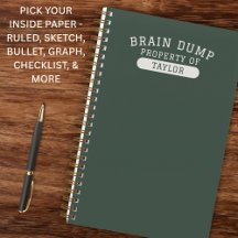Modern School Brain Dump List Funny Green