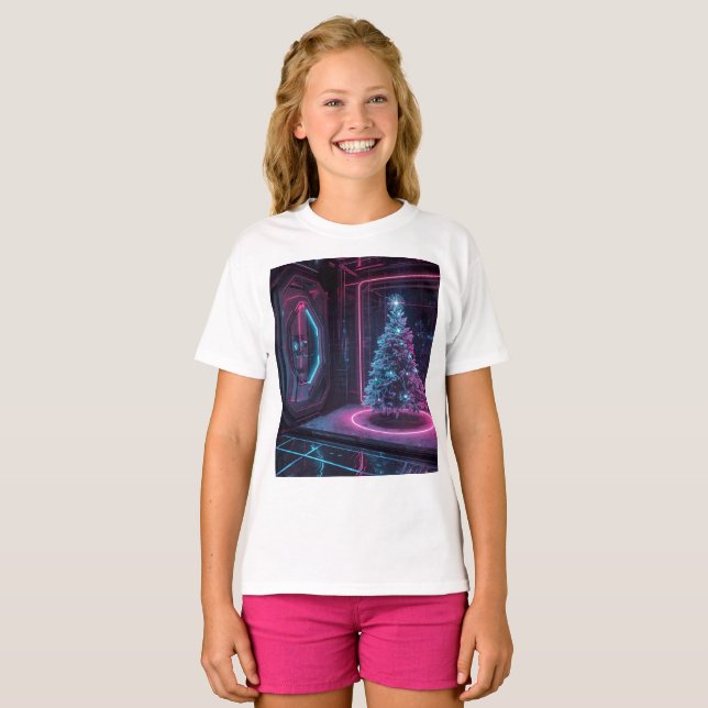 Modern Sci-Fi Holiday Design T Shirt (Hel framsida)