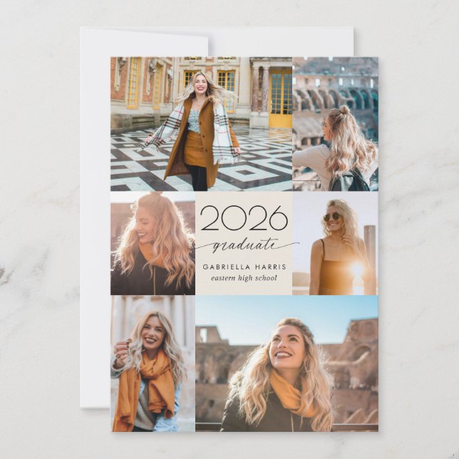 Modern Script 2026 Graduation Inbjudningar (Framsida)