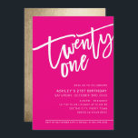 MODERN SCRIPT, 21:a födelsedag, vit rosa i party Inbjudningar<br><div class="desc">by kat masard >> https://linktr.ee/simplysweetpaperie <<< A trendig, hand-lettered request design for your 21st BIRTHDAY - Jag har de flesta åldrar tillgängliga i store TIP: 1. Om du vill ändra/flytta grafik & typsnitt och lägga till mer text - slått knappen "anpassa". - - - - - - - - -...</div>