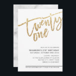 MODERN SCRIPT 21-årsdagen party guld glitter Inbjudningar<br><div class="desc">by kat masard >> https://linktr.ee/simplysweetpaperie <<< A trendig, hand-letted request design for your 21ST BIRTHDAY - Jag har de flesta åldrar tillgängliga i butik TIP: 1. Om du vill ändra/flytta grafik & typsnitt och lägga till mer text - slått knappen "anpassa". - - - - - - - - -...</div>