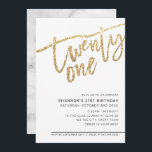 MODERN SCRIPT 21-årsdagen party guld glitter Inbjudningar<br><div class="desc">by kat masard >> https://linktr.ee/simplysweetpaperie <<< A trendig, hand-letted request design for your 21ST BIRTHDAY - Jag har de flesta åldrar tillgängliga i butik TIP: 1. Om du vill ändra/flytta grafik & typsnitt och lägga till mer text - slått knappen "anpassa". - - - - - - - - -...</div>
