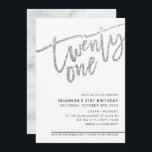 MODERN SCRIPT 21-årsdagen party silver glitter Inbjudningar<br><div class="desc">by kat masard >> https://linktr.ee/simplysweetpaperie <<< A trendig, hand-letted request design for your 21ST BIRTHDAY - Jag har de flesta åldrar tillgängliga i butik TIP: 1. Om du vill ändra/flytta grafik & typsnitt och lägga till mer text - slått knappen "anpassa". - - - - - - - - -...</div>