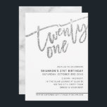 MODERN SCRIPT 21-årsdagen party silver glitter Inbjudningar<br><div class="desc">by kat masard >> https://linktr.ee/simplysweetpaperie <<< A trendig, hand-letted request design for your 21ST BIRTHDAY - Jag har de flesta åldrar tillgängliga i butik TIP: 1. Om du vill ändra/flytta grafik & typsnitt och lägga till mer text - slått knappen "anpassa". - - - - - - - - -...</div>