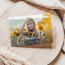 Modern Script 2 Foto Examenfest Inbjudningar