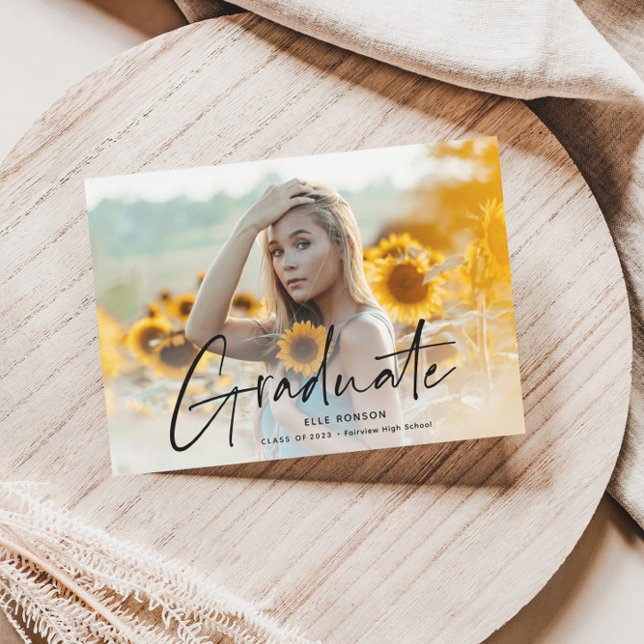 Modern Script 2 Foto Examenfest Inbjudningar (Skapare uppladdad)