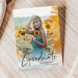 Modern Script 2 Foto Examenfest Inbjudningar