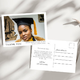 Modern Script 3 Photos Graduation - tack Vykort