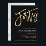 MODERN SCRIPT 40-årsdagen party guld svart vitt Inbjudningar<br><div class="desc">by kat masard >> https://linktr.ee/simplysweetpaperie <<< A trendig, hand-letted request design for your 40TH BIRTHDAY - Jag har de flesta åldrar tillgängliga i butik TIP: 1. Om du vill ändra/flytta grafik & typsnitt och lägga till mer text - slått knappen "anpassa". - - - - - - - - -...</div>