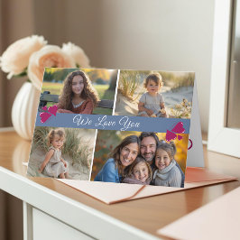 Modern Script 4 Blue Photos Mor's Day Kort