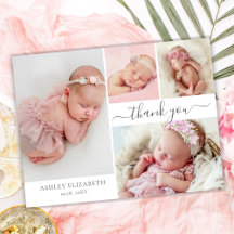 Modern Script 4 Photo Collage Baby Tack