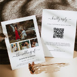 Modern Script 4 Photo Collage QR Code OSA Bröllop Inbjudningar<br><div class="desc">Modern och elegant design utskriven Modern Script 4 Photo Collage QR Code OSA Bröllbjudan som kan anpassas med din text. Klicka på knappen "Anpassa" och använda verktyg som är utformat för att ändra mallen. Kolla in Graphic Art Design-arkivet för andra produkter som matchar den här designen!</div>