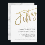 MODERN SCRIPT 50-årsdagen 50 guld glitter Inbjudningar<br><div class="desc">by kat masard >> https://linktr.ee/simplysweetpaperie <<< A trendig, hand-lettered request design for your 50TH BIRTHDAY - Jag har de flesta åldrar tillgängliga i store TIP: 1. Om du vill ändra/flytta grafik & typsnitt och lägga till mer text - slått knappen "anpassa". - - - - - - - - -...</div>