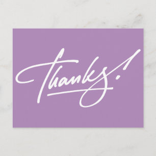 Modern Script African Violet - tackkort Vykort