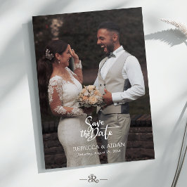 Modern Script All in One Photo Wedding Invitation Inbjudningar