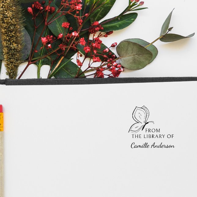 Modern Script Anpassningsbar Bibliotek Bok Simple  Självfärgande Stämpel (Skapare uppladdad)