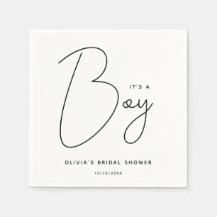 Modern Script Baby Shower Det är en pojke Pappersservett