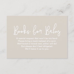 Modern Script Beige Bebis badrums bokförfrågan Tilläggskort