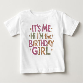 Modern Script Birthday Girl Baby T Shirt