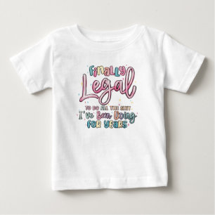 Modern Script Birthday Girl Baby T Shirt
