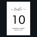 Modern Script Black and White Bröllop Bordsnummer<br><div class="desc">Elegantens svarta och vita bröllop-bordsnummer-kort med ett modernt typsnitt. Matchande objekt är tillgängliga.</div>