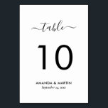 Modern Script Black and White Bröllop Bordsnummer<br><div class="desc">Elegantens svarta och vita bröllop-bordsnummer-kort med ett modernt typsnitt. Matchande objekt är tillgängliga.</div>