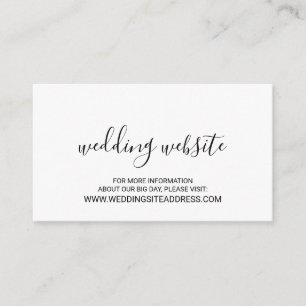 Modern Script Black and White Bröllop webbplats Tilläggskort