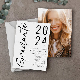 Modern Script Black White 2024 Photo Studenten Meddelande