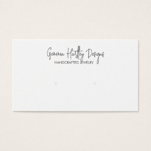 Modern Script Black White Jewlery Visning Card Visitkort