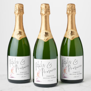 Modern Script Blommor Prosecco Skål Bröllopsfest