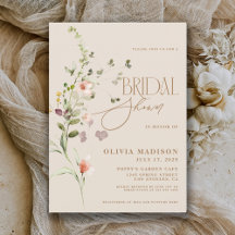 Modern Script Boho Blomsterträdgård Bröllopsdusch