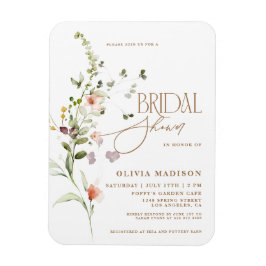 Modern Script Boho Blomsterträdgård Bröllopsdusch Magnet