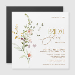 Modern Script Boho Blomsterträdgård Bröllopsdusch Magnetisk Inbjudningskort