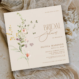 Modern Script Boho Blomsterträdgård Inbjudningar