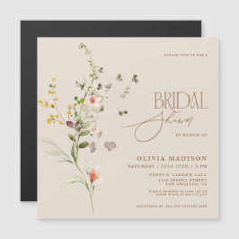 Modern Script Boho Blomsterträdgård Magnetisk Inbjudningskort