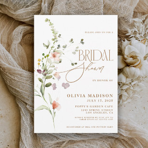Modern Script Boho Blomsterträdgård Möhippa Inbjudningar