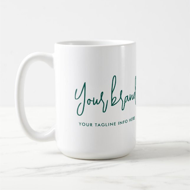 Modern Script Brand Company Namn Kaffemugg (Vänster)